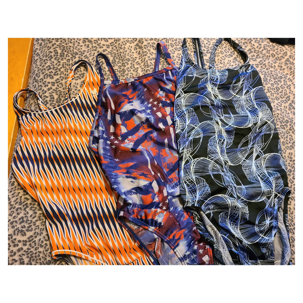 Lot of 3 Nike Swimsuit Women's 38/40 Nylon Diamondback Cut-Out Racerback (AI)